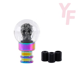 <span class=keywords><strong>Pommeau</strong></span> <span class=keywords><strong>de</strong></span> levier <span class=keywords><strong>de</strong></span> <span class=keywords><strong>vitesse</strong></span> pour transmission manuelle Crâne <span class=keywords><strong>de</strong></span> cristal Vert métallique Comprend 3 adaptateurs avec design élégant - Product Image 4