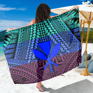 Hawaii Kanaka <span class=keywords><strong>Maoli</strong></span> Floral Sarong Polinesia Plumeria Palm árbol de toallas de playa de Sarong envoltura baño cubierta - Product Image 4