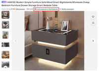 Table de Chevet Intelligente HANYEE Moderne et Simple en Bois Massif, Vente en Gros, Meuble de Chambre à Coucher Économique avec Tiroir de Rangement