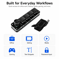 Teclado Programable Inalámbrico SIKAI de 4 Teclas y 1 Perilla, Controlador de Atajos con Retroiluminación RGB BT 2.4G para Control de Volumen, Edición y Productividad