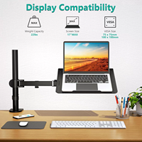 Support de moniteur double LCD réglable, bras de fixation, support d'ordinateur portable, support de rehausseur pour ordinateur portable, nouveau pour la maison et le bureau