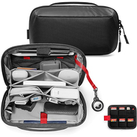 Pochette de rangement électronique en polyester imperméable, antichoc et anti-poussière, avec plusieurs compartiments pour câbles, idéale pour les voyages