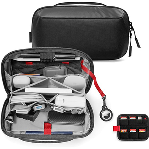 <b>Waterproof</b> Shockproof Dustproof Polyester Electronic Organizer Pouch Travel Case Multiple Compartments for <b>Cables</b> - Product Image 1