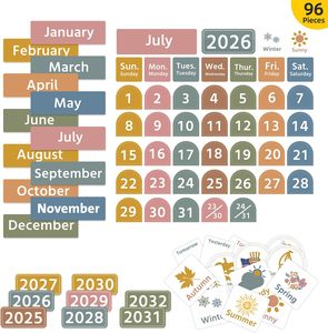 Calendario de Bolsillo para el Aula, Tarjetas Educativas Divertidas para Niños, Papel de Aprendizaje Blanco, Material Imprescindible para el Maestro - Product Image 4