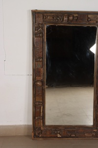 Miroir mural artisanal en bois massif avec finition en bois naturel, miroir décoratif pour l'entrée, la salle de bain et la chambre à coucher - Product Image 4