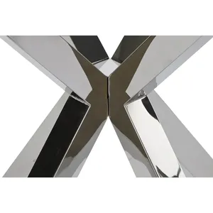 Tavolo da Pranzo in Acciaio e Vetro 110x110x76 cm 35:00 - Product Image 4