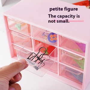 Xiaohongshu hộp lưu trữ máy tính để bàn chín lưới cao cấp trang điểm móng tay nghệ thuật trang sức ngăn kéo PP ép nhựa phong cách Vàng - Product Image 3