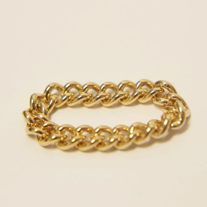 Bijoux personnalisés minimaliste <span class=keywords><strong>pas</strong></span> <span class=keywords><strong>cher</strong></span> 925 argent plaqué <span class=keywords><strong>or</strong></span> cubain trombone chaîne empilable anneau de doigt - Product Image 2