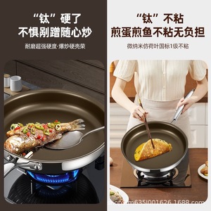 Titanium Coated 316 Stainless Steel Non Stick Frying <b>Pan</b> Round For Home Cooking Pancakes Eggs Steak <b>Induction</b> - Product Image 1