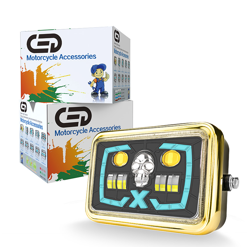 TJ02 White Lo/Yellow Hi/ Blue Pink DRL/ Amber Indicator