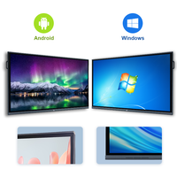 Tableau blanc interactif intelligent 4K LCD Android 15/16 avec écran tactile pour l'enseignement scolaire, tableau d'apprentissage pour les étudiants, tableau EDLA en stock