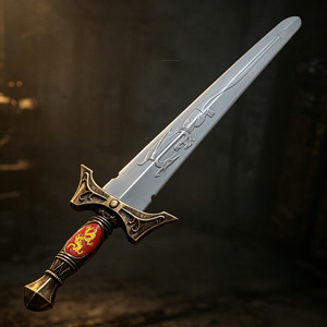 Espada y escudo redondo de espuma de poliuretano Spartan al por mayor, conjunto de accesorios de disfraz de guerrero griego medieval para Halloween - Product Image 4