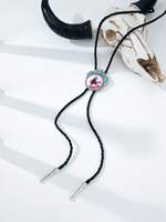 WesternTill Collier Bolo en Alliage de Zinc avec Tête de Taureau, Turquoise et Pendentifs Cheval, Style Rodeo Southwest Argenté pour Femmes Cowgirls