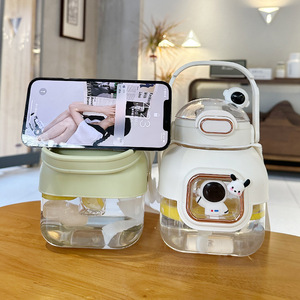 ขวดน้ำกีฬา 1000 มล. 1500 มล. วัสดุ PC ทันสมัย พกพาสะดวก พร้อมที่ใส่โทรศัพท์ สำหรับใช้ในช่วงฤดูร้อน - Product Image 1