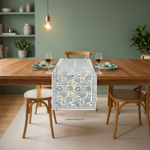 Tapis de table rectangulaires en coton Khushboo, écologiques, de style naturel, à imprimé floral, pour la décoration de la maison, les mariages, les fêtes de jardin - Product Image 2