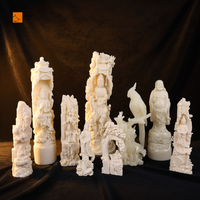 Statuette en résine personnalisée haut de gamme, Guanyin Bouddha religieux en polyrésine blanc ivoire avec poudre d'agate pour la décoration de la maison ou du bureau