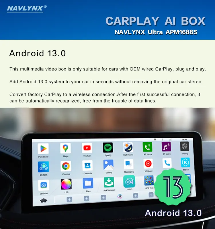 NAVLYNX kotak pintar nirkabel carplay kotak ai nirkabel kotak streaming mobil bermain portabel dongle carplay untuk Hyundai Kia universal