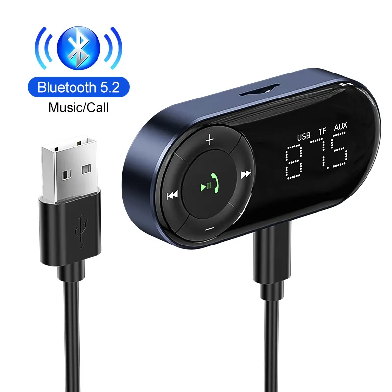Aux Bluetooth 5.0 Adaptador Para Carro Mãos-livres 3.5mm FM BT Receptor Transmissor de Música Chamada Dongle Handfree Carro Receptor Sem Fio