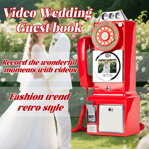 Mới được ra mắt gian hàng điện thoại Retro cho khách đám cưới tin nhắn Video & phước lành lưu bút điện thoại có dây để chụp ảnh - Product Image 4