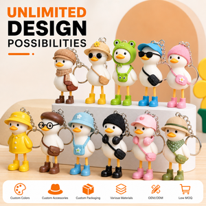 Cadeaux promotionnels de Noël : Porte-clés canard à longues pattes personnalisé, jouet en peluche personnalisé, jouet en peluche en gros, peluche OEM ODM avec logo - Product Image 5