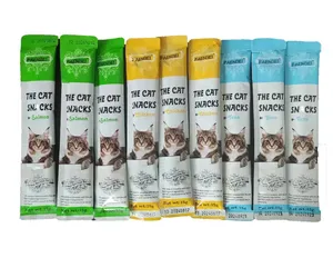 Tiras de carne fresca para gatos, bocadillos líquidos para gatos, 15g, comida húmeda nutritiva, barra para gatos al por mayor - Product Image 1