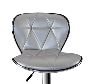 <b>Adjustable</b> Height Barstool in Silver Set of 2 - Product Image 2