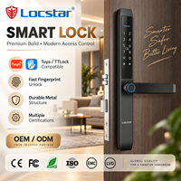 Locstar CNC TTlock Smart Cerradura Serrure de porte numérique mince avec poignée magnétique Matériau en alliage de zinc Caractéristiques Wrong-Try Lockout