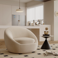 Canapé individuel nordique moderne et minimaliste pour salon, fauteuil de détente style crème, tendance des influenceurs