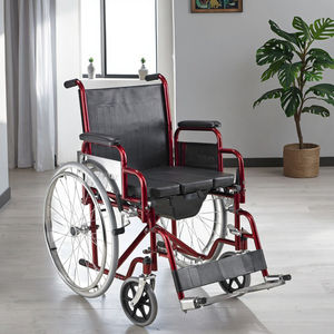 Kursi roda fungsional mode nyaman untuk rumah sakit, kursi roda Flip up sandaran tangan baja dapat dilepas - Product Image 4