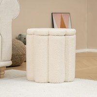 Repose-pieds en forme de fleur Bailey, nouveau modèle, avec plateau, grand volume de rangement, pouf, chaise de dortoir, tabouret pour salon