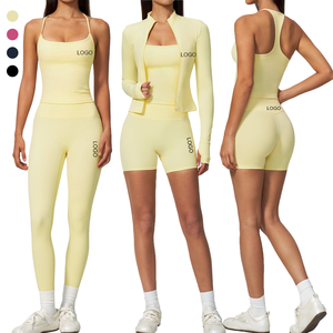 <strong>Leggings</strong> with Pockets Women Yoga Shorts Girls tank Top Plus Size Sports Jacket Women Gym Wear Women Jacket and <strong>Leggings</strong>/pants - Product Image 1