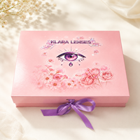 Boîtes cadeaux magnétiques en carton rigide réutilisables, impression de logo personnalisée, boîte d'emballage pliable rose pour lunettes avec laminage brillant