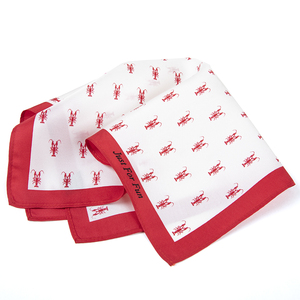 منديل مطبوع حريري فقط للمتعة نمط الحيوان مع إعادة تدوير الحدود الحمراء مربع جيب ناعم للرجال - Product Image 6