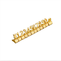 Petite étiquette de prix en métal doré de luxe en gros pour l'affichage de bijoux artisanaux Cube Blocks $ Euro Pound Signes avec un excellent rapport qualité-prix