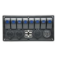 Panneau de commutation à bascule 8 voies avec prise d'alimentation double 50A et double port USB