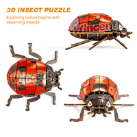 Puzzle 3D en bois Coccinelle Wincent – Kit de Modélisation Insecte DIY – Jouet Éducatif STEM – Décoration Naturelle – Cadeau pour Enfants et Adultes