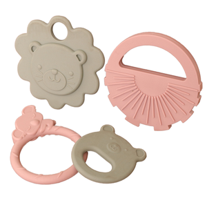 Anneau de dentition pour bébé en silicone souple personnalisé sans BPA jouet pour bébé à mâcher pour dentition apaisante anneau de chaîne <span class=keywords><strong>hochet</strong></span> - Product Image 1