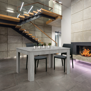 Luisita <b>Extendable</b> <b>Dining</b> <b>Table</b> 140x90 CEMENT GREY MELAMINE FINISHED INTERNAL Use - Product Image 2