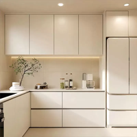 Ensemble d'armoires en acrylique au design moderne, meubles de cuisine et de garde-manger en bois sur mesure, fabriqués par Smart Supplies