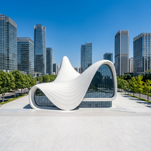 Panneaux de mur-rideau architecturaux double courbure ignifuges personnalisés pour hôtels et centres commerciaux, en aluminium, pour façades de bâtiments modernes, garantie 5 ans - Product Image 1