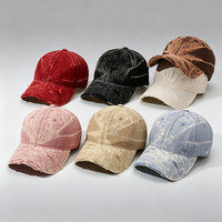 Gorras de Béisbol de Tela Gruesa de Alta Calidad, Estilo Tie Dye, Desgastadas, para las Cuatro Estaciones, Sin Estructura, Modernas, Unisex