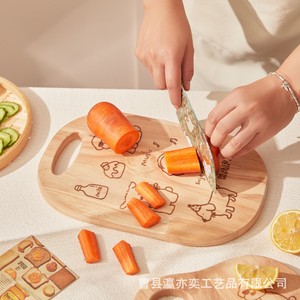 <b>Wooden</b> Cartoon Cutting Board Rectangle With Dog Design For Fruits And Vegetables - Product Image 1