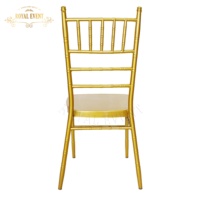 Chaises Chiavari en métal doré pour mariage, empilables, vente en gros à prix réduit