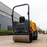 Mini-compacteur vibrant à double tambour avec roues en acier pour aménagement paysager et chemins en gravier