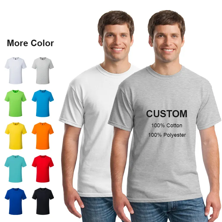 Zwarte T-Shirt Fabrikant Effen Katoenen T-Shirts Unisex Polyester T Shirts Blanco Plus Size Heren T-Shirts Custom T-Shirt Voor Mannen