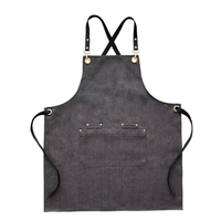 Nouvelle Tendance Tablier de Travail en Jean Durable Sans Manches Unisexe Lavable et Réutilisable pour Restaurant, Café, Salon de Beauté et Onglerie