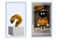 Vitrine interactive transparente LCD 4K de 55 pouces avec écran tactile infrarouge 10 points et hologramme 3D pour centre commercial