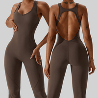 Combinaison de yoga 2025 moulante, respirante, extensible dans quatre directions, dos nu, une pièce, pour le sport