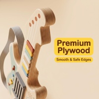 Nouvelle Arrivée Guitare Électrique en Bois pour Enfants, Instrument de Musique de Simulation, Jouet Rechargeable avec Lumières et Sons, Cadeau, Table d'Activités