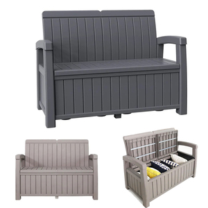 Outdoor Patio Garden Balcony Patio Park Beach Pool Furniture Leisure Plastic Storage Arm Bench Seat Chair